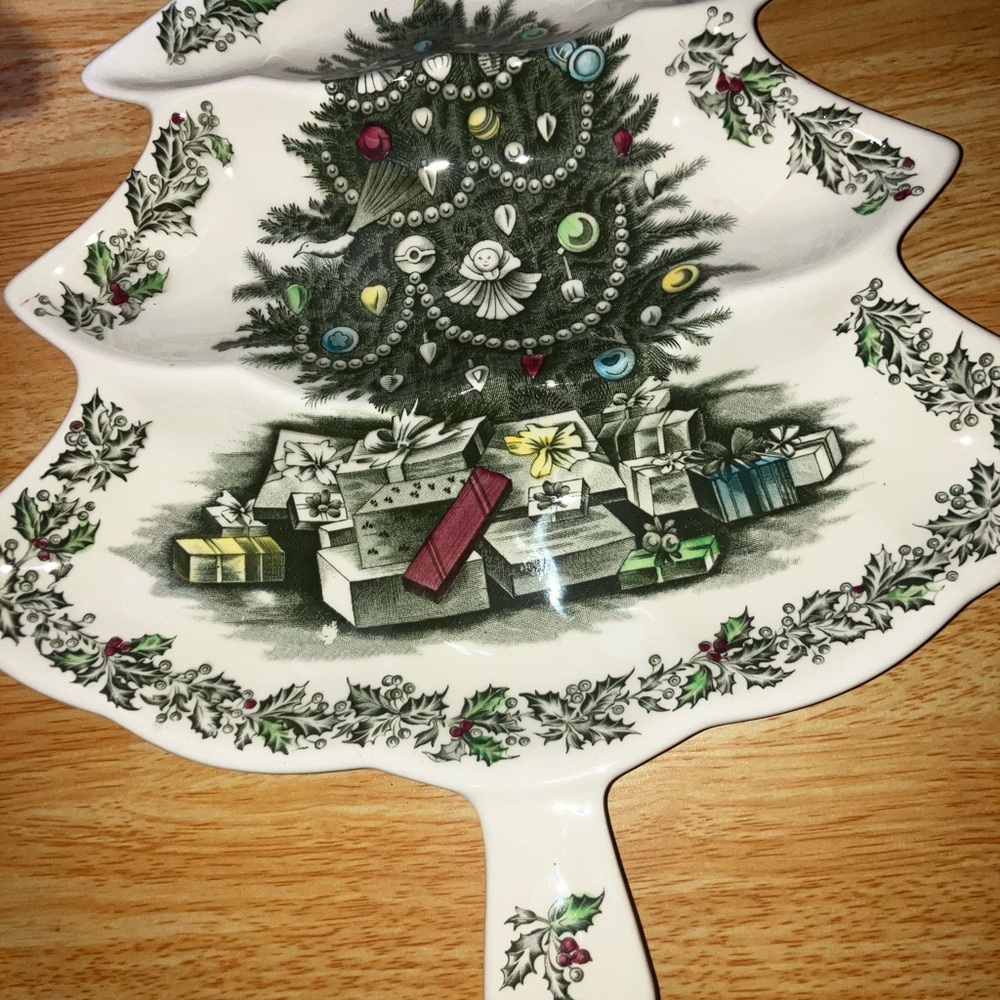 Vintage Johnson brothers Holiday Tree Serving Platter Set - Picture 2 of 8